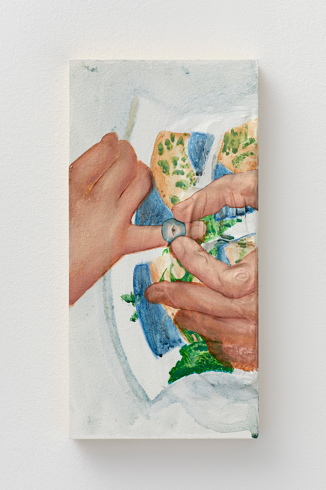 I could tell you a lot about what it’s like to be an empty shape in an undefined space, but would you listen?
2019, 30 x 15 cm, Ceramics, watercolor and oil on board
