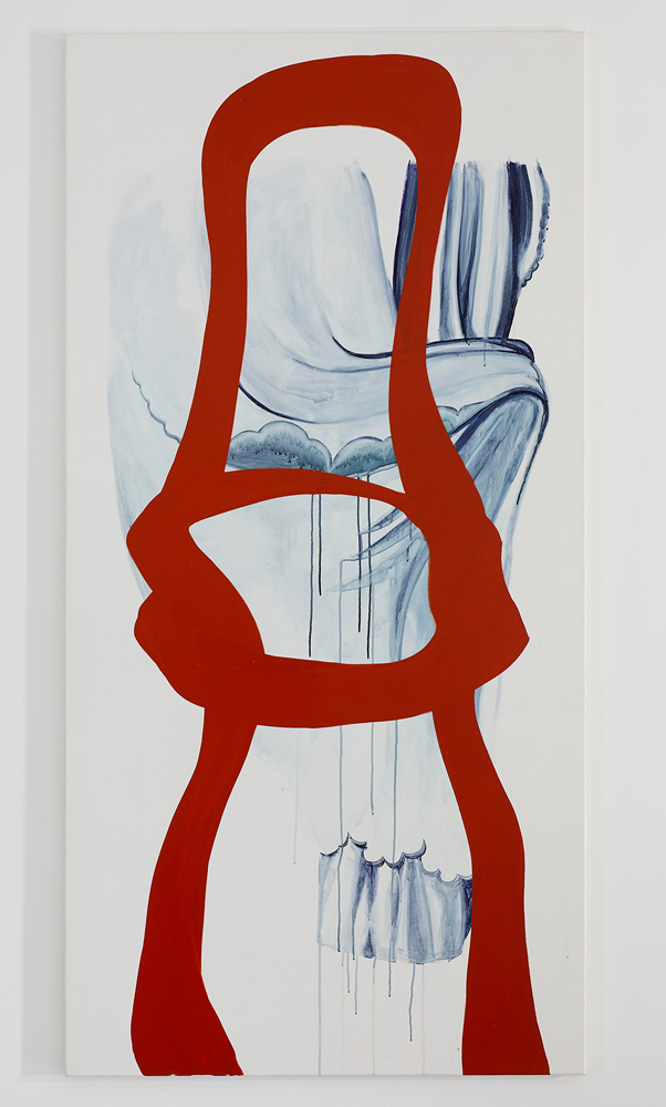 your lyrics are nothing but symbols to me
2019, 200 x 100 cm, Watercolor and oil on canvas
